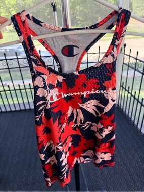 Champion Floral Racerback Tank - Navy, Red & Pink